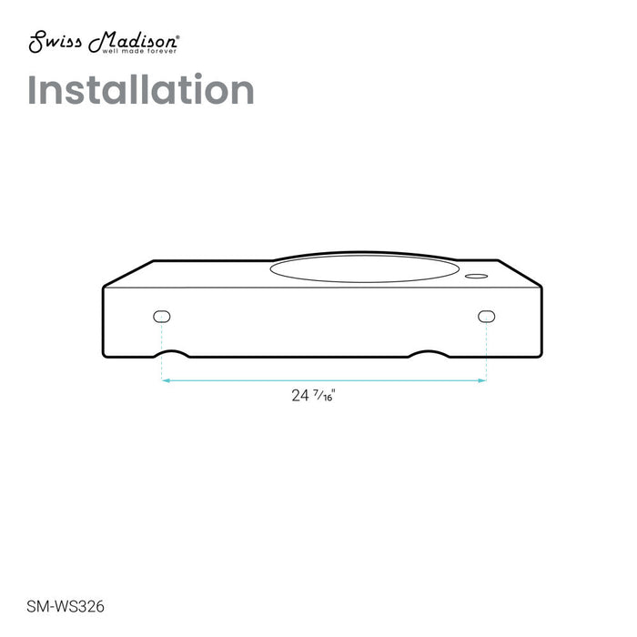 Swiss Madison Chateau 30" Left Side Faucet Wall-Mount Bathroom Sink - SM-WS326