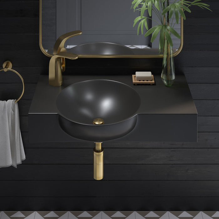 Swiss Madison Chateau 30" Left Side Faucet Wall-Mount Bathroom Sink in Matte Black - SM-WS326MB