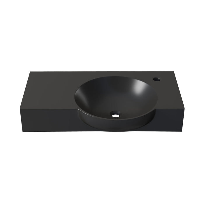 Swiss Madison Chateau 30" Right Side Faucet Wall-Mount Bathroom Sink in Matte Black - SM-WS325MB