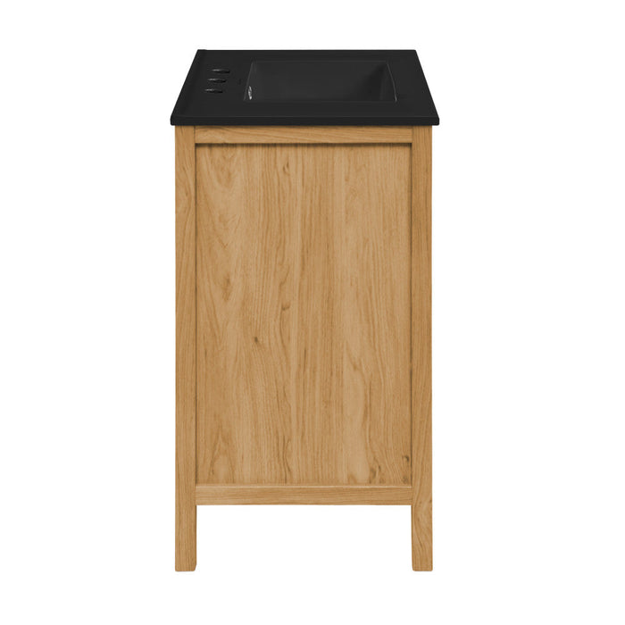 Swiss Madison Château 36 in. Brown Oak Bathroom Vanity With Black, 3-Hole Ceramic Sink Top - SM-BV241-3MB