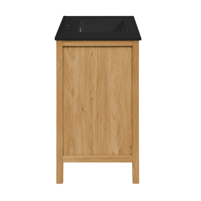 Swiss Madison Château 36 in. Brown Oak Bathroom Vanity With Black Ceramic Sink Top - SM-BV241MB