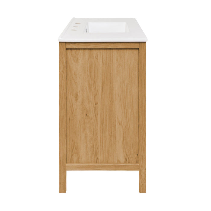 Swiss Madison Château 36 in. Brown Oak Bathroom Vanity With White, 3-Hole Ceramic Sink Top - SM-BV241-3