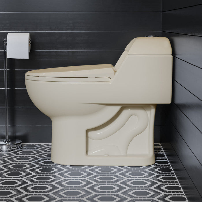 Swiss Madison Chateau One-Piece Elongated Dual-Flush Toilet in Bisque 1.1/1.6 gpf - SM-1T803BQ