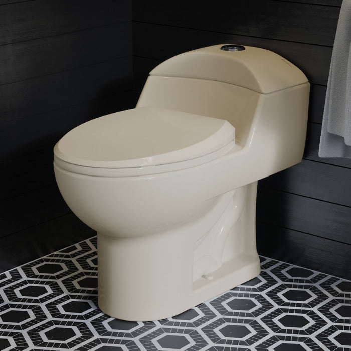 Swiss Madison Chateau One-Piece Elongated Dual-Flush Toilet in Bisque 1.1/1.6 gpf - SM-1T803BQ