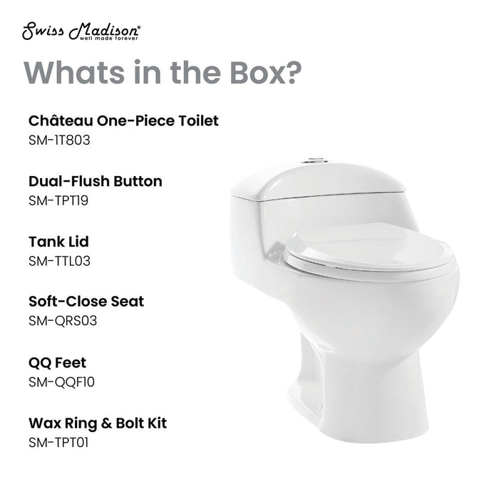 Swiss Madison Chateau One-Piece Elongated Toilet Dual-Flush 1.1/1.6 gpf - SM-1T803