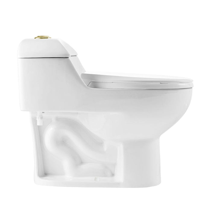 Swiss Madison Chateau One Piece Elongated Toilet Dual Flush, Brushed Gold Hardware 1.1/1.6 gpf - SM-1T803HG