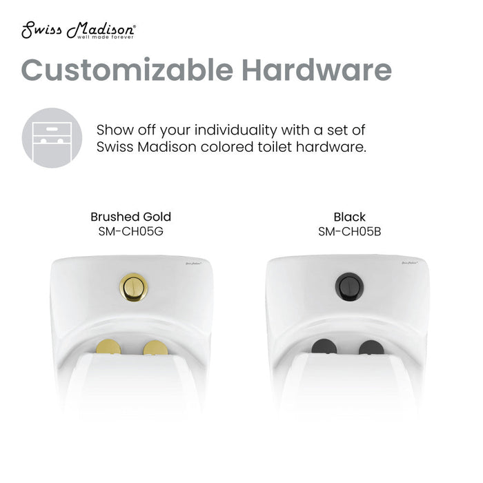 Swiss Madison Chateau One Piece Elongated Toilet Dual Flush, Brushed Gold Hardware 1.1/1.6 gpf - SM-1T803HG