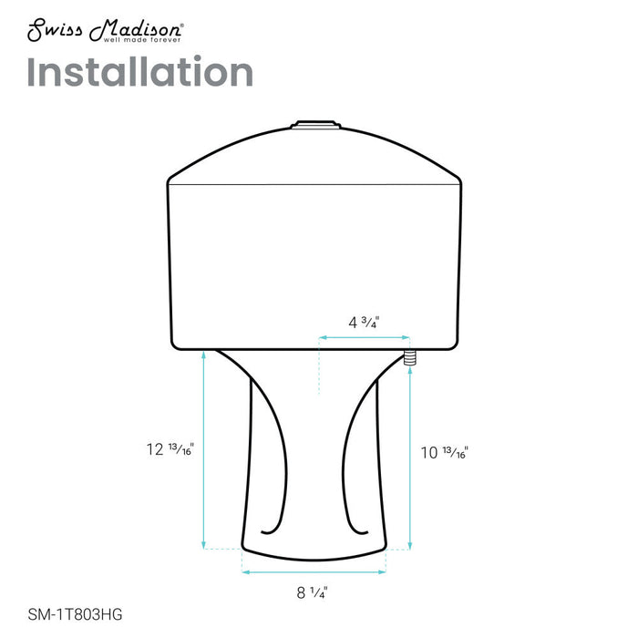 Swiss Madison Chateau One Piece Elongated Toilet Dual Flush, Brushed Gold Hardware 1.1/1.6 gpf - SM-1T803HG