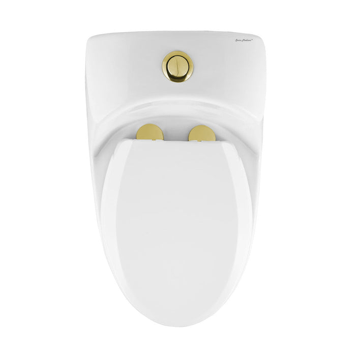 Swiss Madison Chateau One Piece Elongated Toilet Dual Flush, Brushed Gold Hardware 1.1/1.6 gpf - SM-1T803HG