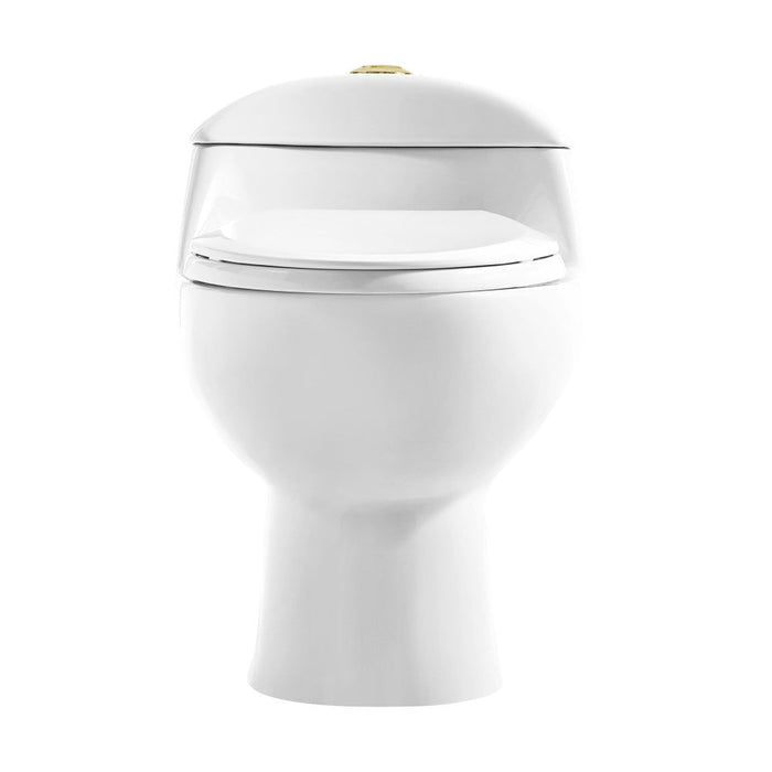 Swiss Madison Chateau One Piece Elongated Toilet Dual Flush, Brushed Gold Hardware 1.1/1.6 gpf - SM-1T803HG