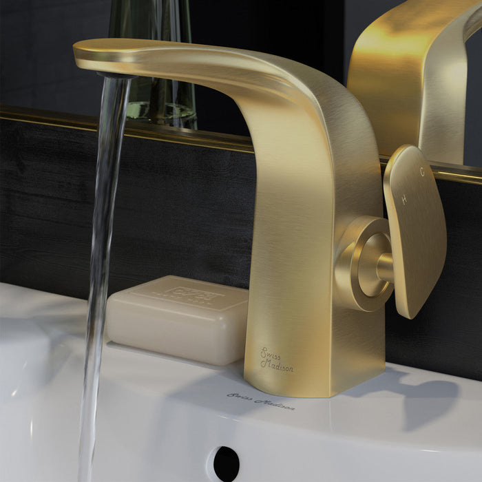 Swiss Madison Chateau Single Hole, Single-Handle, Bathroom Faucet in Brushed Gold - SM-BF00BG