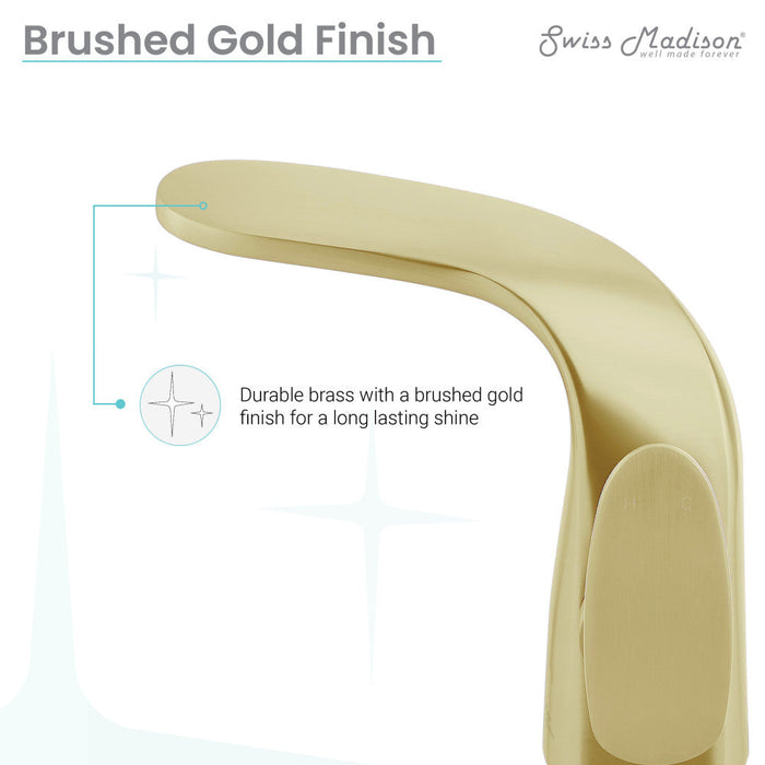 Swiss Madison Chateau Single Hole, Single-Handle, Bathroom Faucet in Brushed Gold - SM-BF00BG