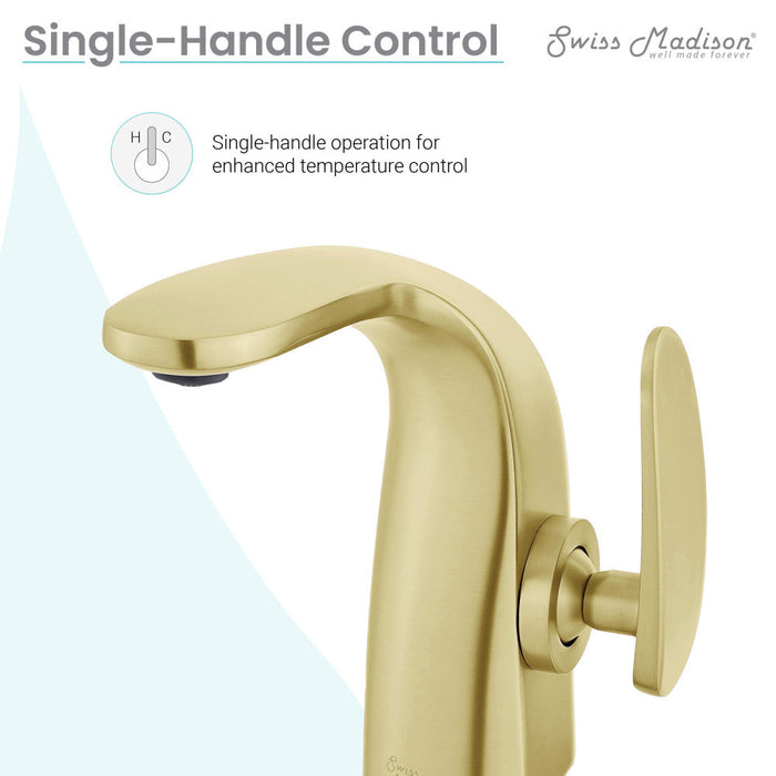 Swiss Madison Chateau Single Hole, Single-Handle, Bathroom Faucet in Brushed Gold - SM-BF00BG