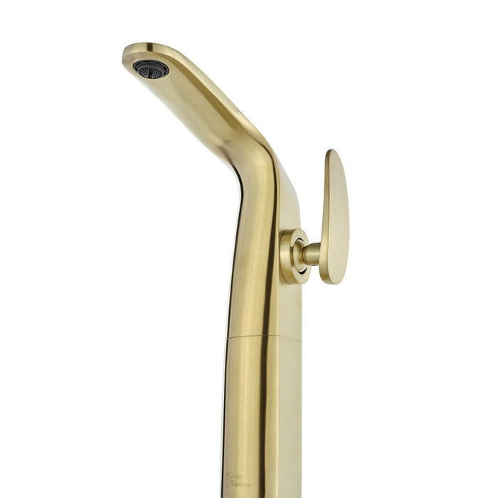 Swiss Madison Chateau Single Hole, Single-Handle, High Arc Bathroom Faucet in Brushed Gold - SM-BF01BG