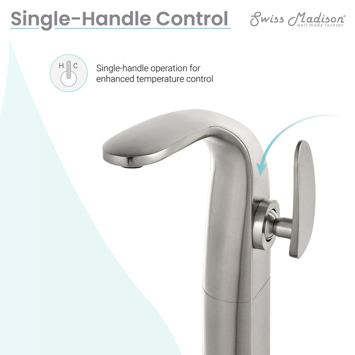 Swiss Madison Chateau Single Hole, Single-Handle, High Arc Bathroom Faucet in Brushed Nickel - SM-BF01BN