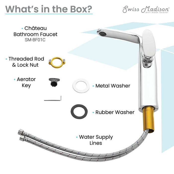 Swiss Madison Chateau Single Hole, Single-Handle, Bathroom Faucet in Chrome - SM-BF01C