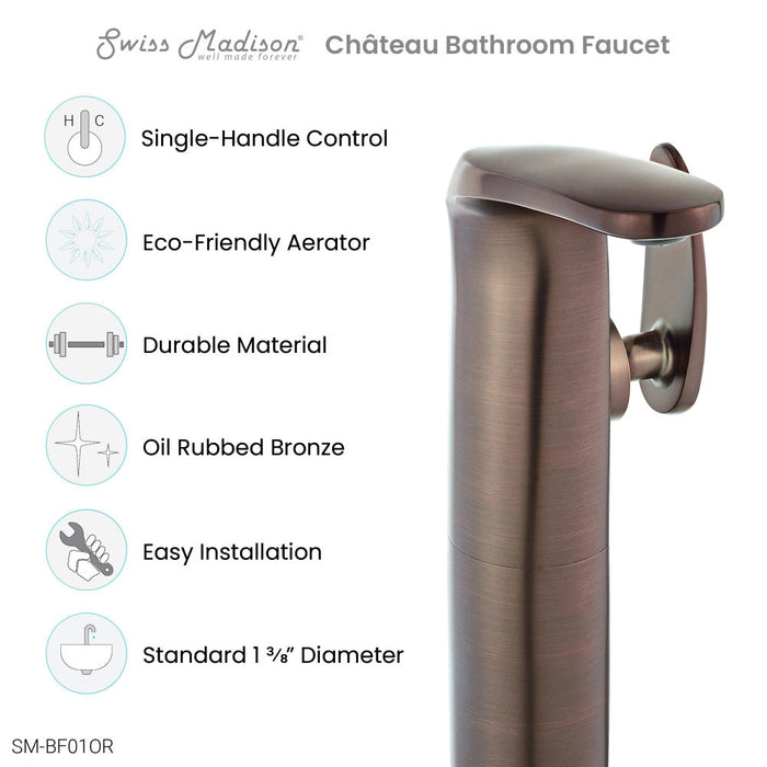 Swiss Madison Chateau Single Hole, Single-Handle, High Arc Bathroom Faucet in Oil Rubbed Bronze - SM-BF01OR