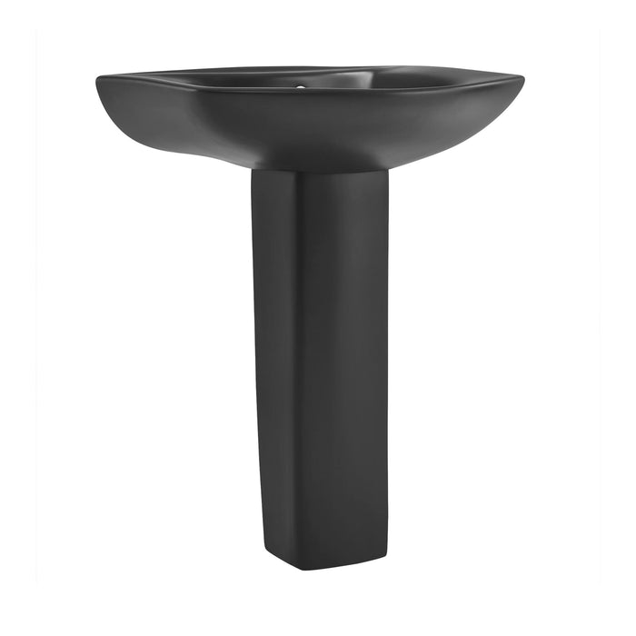 Swiss Madison Chateau Two-Piece Round Pedestal Sink in Matte Black - SM-PS305MB