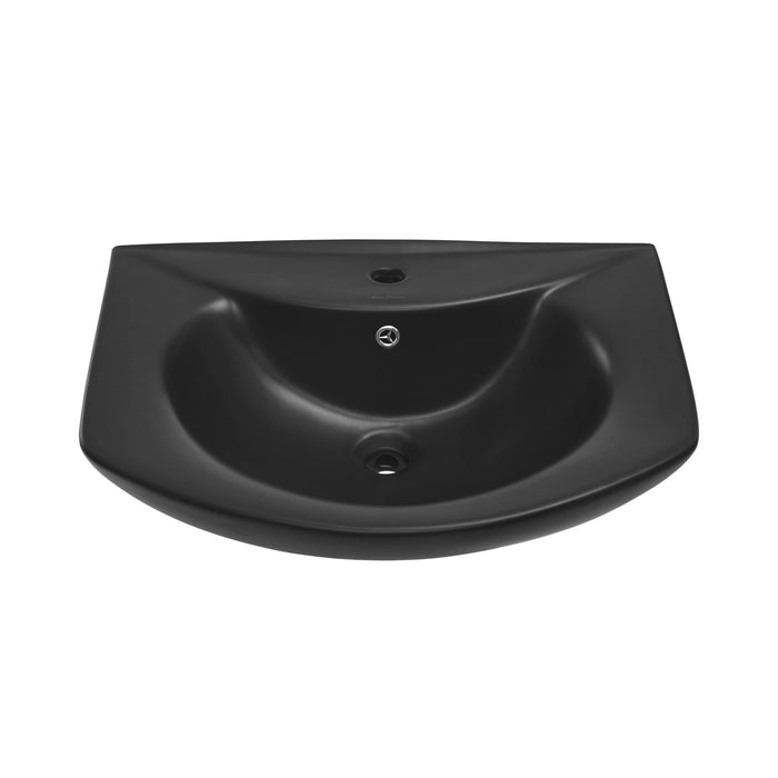 Swiss Madison Chateau Two-Piece Round Pedestal Sink in Matte Black - SM-PS305MB