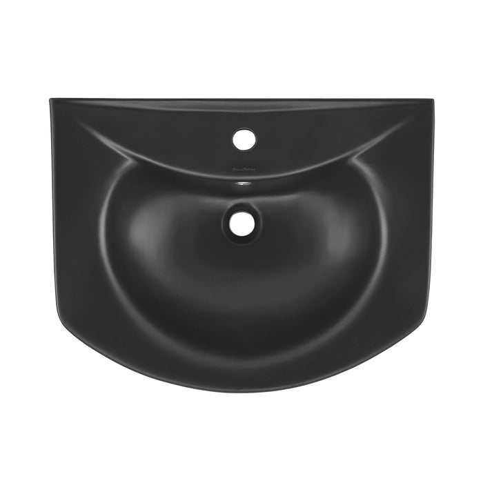 Swiss Madison Chateau Two-Piece Round Pedestal Sink in Matte Black - SM-PS305MB