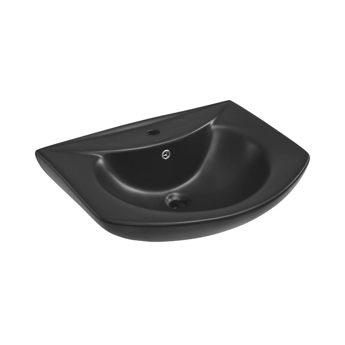 Swiss Madison Chateau Two-Piece Round Pedestal Sink in Matte Black - SM-PS305MB