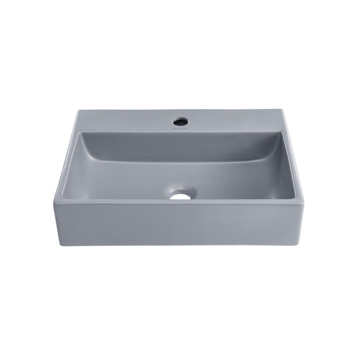 Swiss Madison Claire 20"  Rectangle Ceramic Vessel Sink in Matte Grey - SM-VS203ME