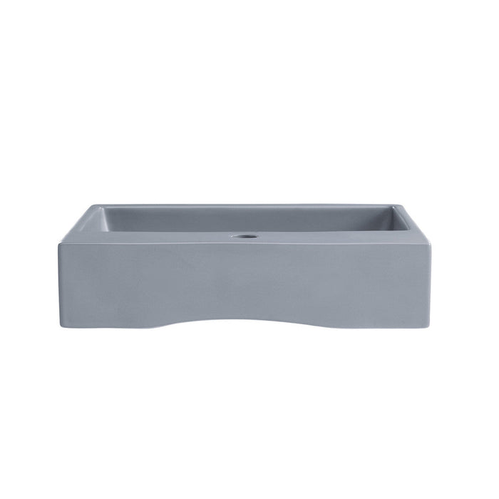 Swiss Madison Claire 20"  Rectangle Ceramic Vessel Sink in Matte Grey - SM-VS203ME