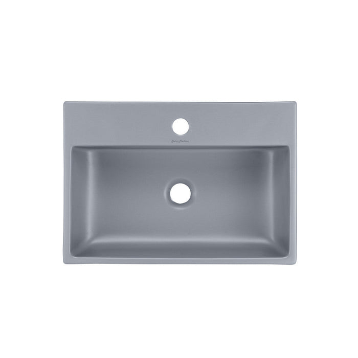 Swiss Madison Claire 20"  Rectangle Ceramic Vessel Sink in Matte Grey - SM-VS203ME