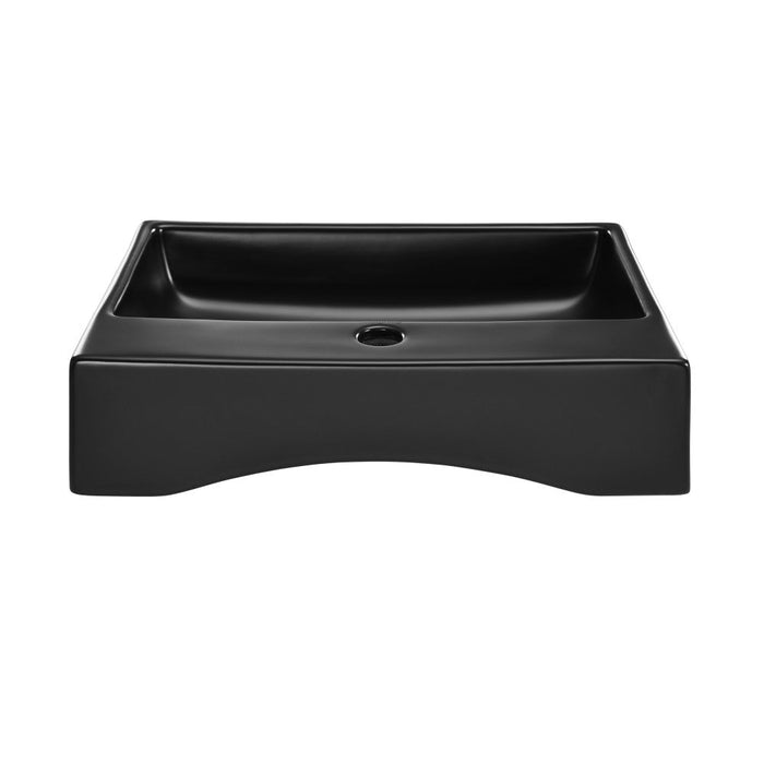 Swiss Madison Claire 20 Rectangle Ceramic Vessel Sink, Matte Black - SM-VS203MB