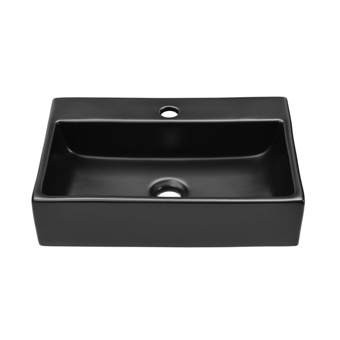 Swiss Madison Claire 20 Rectangle Ceramic Vessel Sink, Matte Black - SM-VS203MB