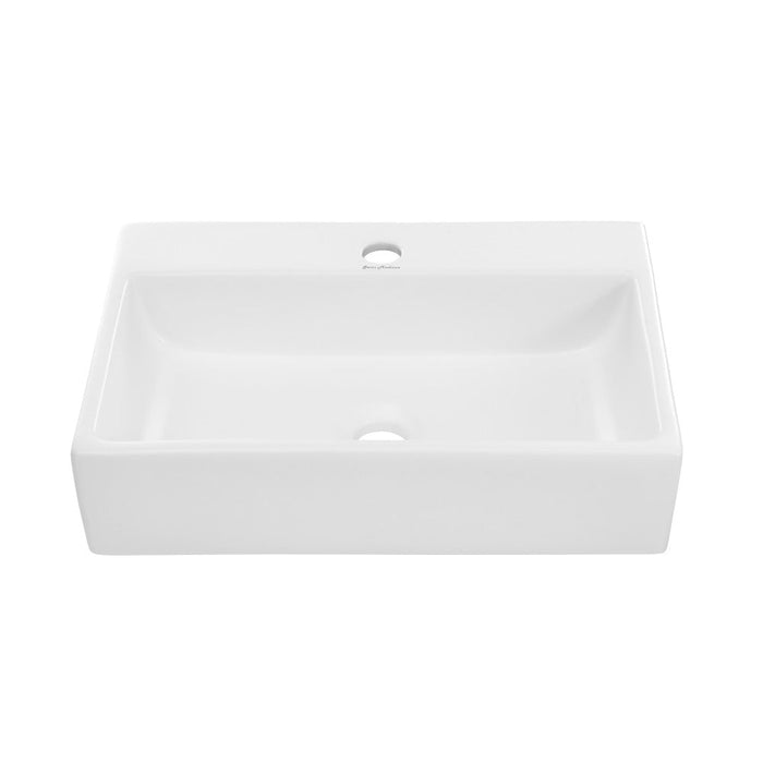 Swiss Madison Claire 20 Rectangle Ceramic Vessel Sink, Matte White - SM-VS203MW