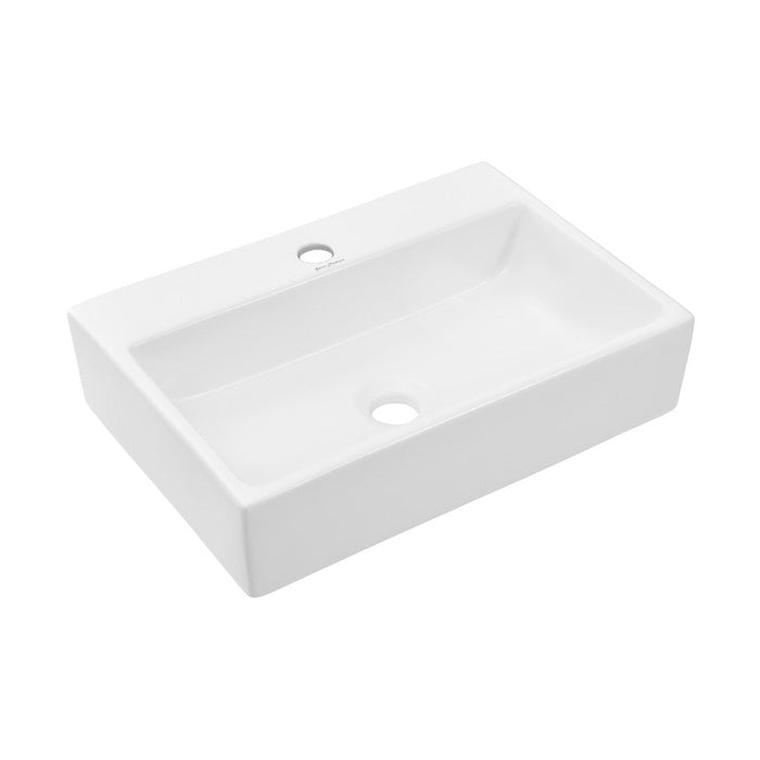 Swiss Madison Claire 20 Rectangle Ceramic Vessel Sink, Matte White - SM-VS203MW