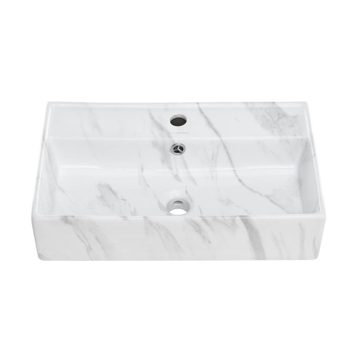 Swiss Madison Claire 22" Rectangle Wall-Mount Bathroom Sink in White Marble - SM-WS318W1