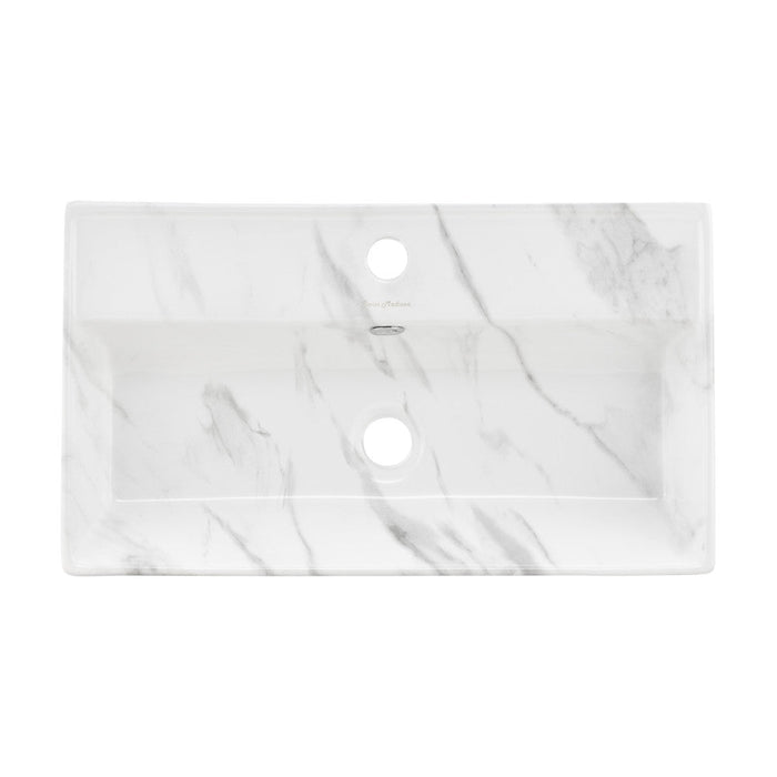 Swiss Madison Claire 22" Rectangle Wall-Mount Bathroom Sink in White Marble - SM-WS318W1