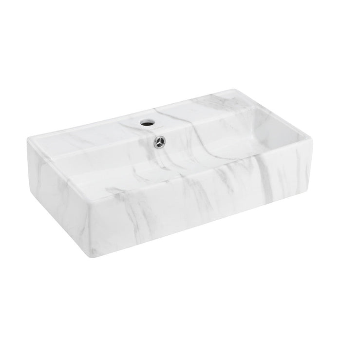 Swiss Madison Claire 22" Rectangle Wall-Mount Bathroom Sink in White Marble - SM-WS318W1