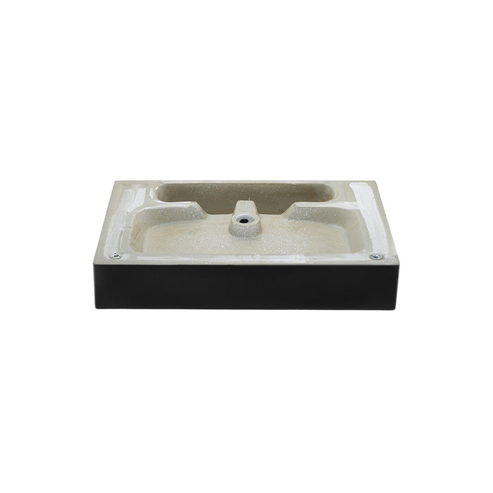 Swiss Madison Claire 24 Ceramic Console Sink Matte Black Basin Brushed Gold Legs - SM-CS751BG