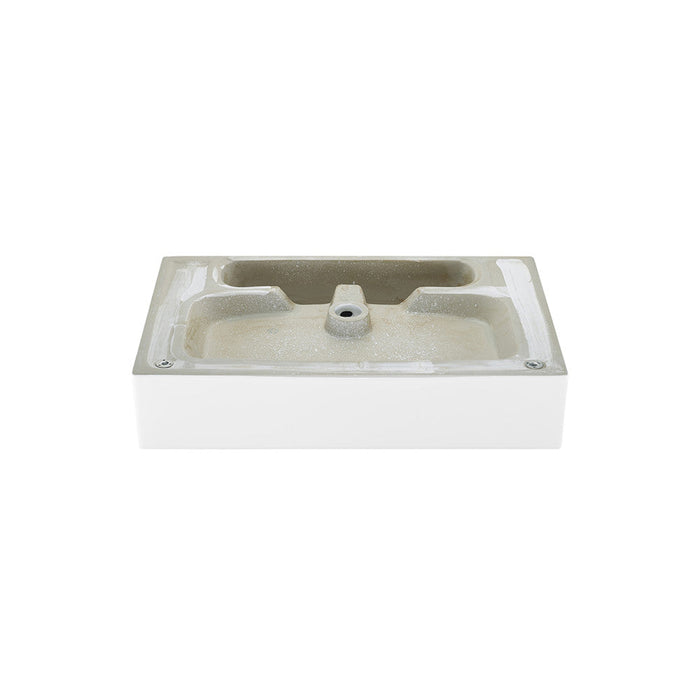 Swiss Madison Claire 24" Console Sink White Basin Black Legs with 8" Widespread Holes - SM-CS771-3