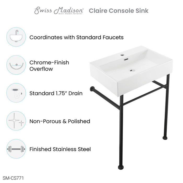 Swiss Madison Claire 24 Console Sink - SM-CS771