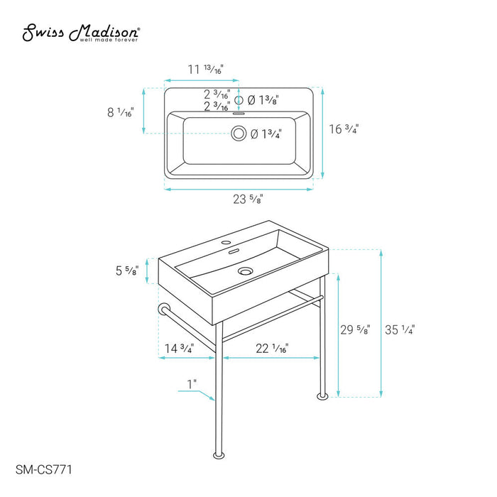 Swiss Madison Claire 24 Console Sink - SM-CS771