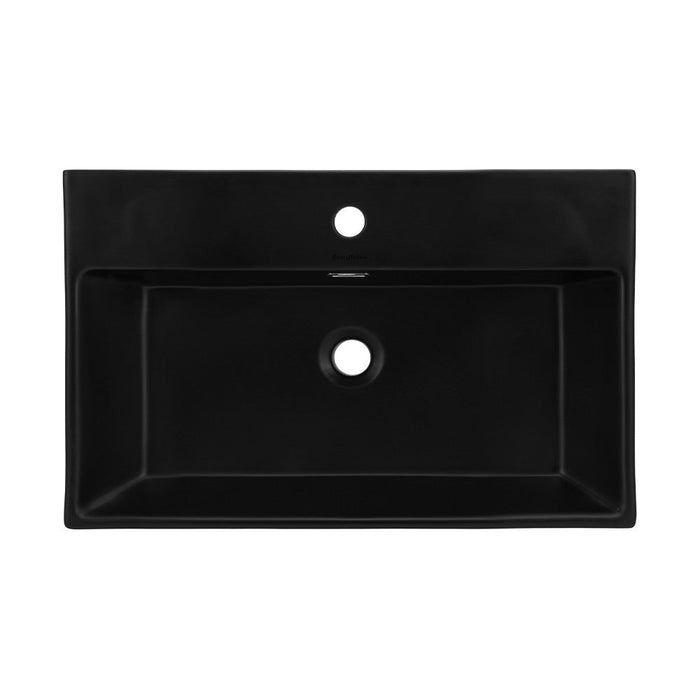 Swiss Madison Claire 24" Rectangle Wall-Mount Bathroom Sink in Matte Black - SM-WS332MB