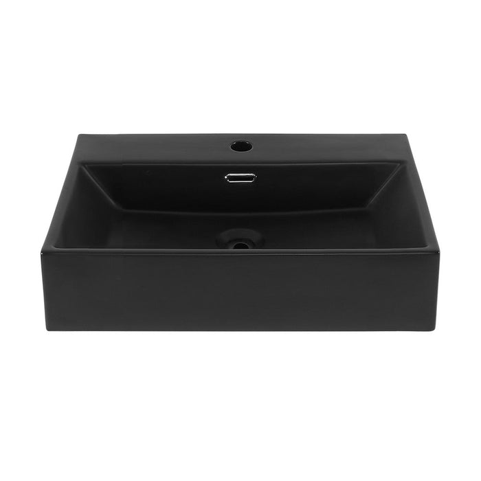 Swiss Madison Claire 24" Rectangle Wall-Mount Bathroom Sink in Matte Black - SM-WS332MB