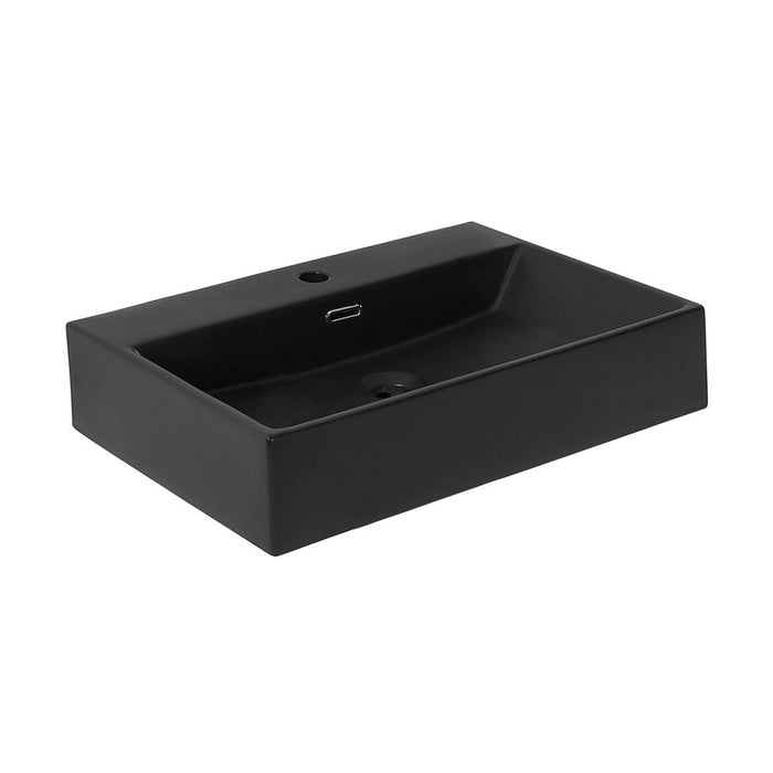 Swiss Madison Claire 24" Rectangle Wall-Mount Bathroom Sink in Matte Black - SM-WS332MB