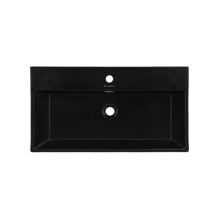 Swiss Madison Claire 30 Ceramic Console Sink Matte Black Basin Black Legs - SM-CS782