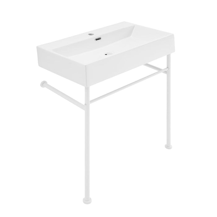 Swiss Madison Claire 30" White Basin Matte White Legs - SM-CS742