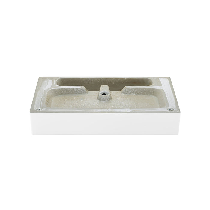 Swiss Madison Claire 30" Console Sink White Basin Black Legs with 8" Widespread Holes - SM-CS772-3