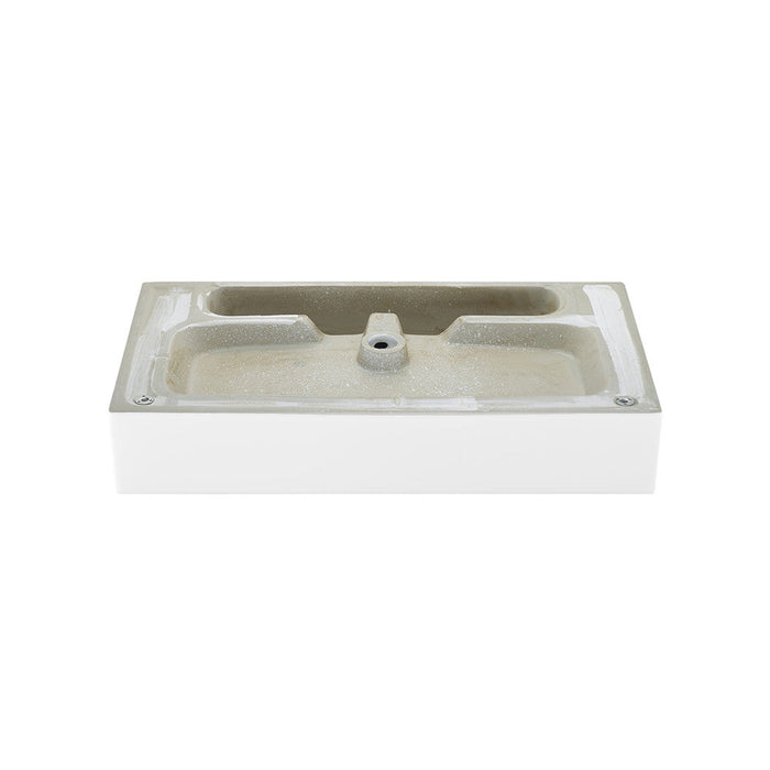 Swiss Madison Claire 30" Console Sink White Basin Brushed Gold Legs with 8" Widespread Holes - SM-CS722BG-3