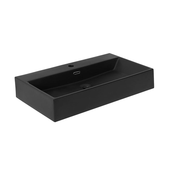 Swiss Madison Claire 30" Rectangle Wall-Mount Bathroom Sink in Matte Black - SM-WS333MB