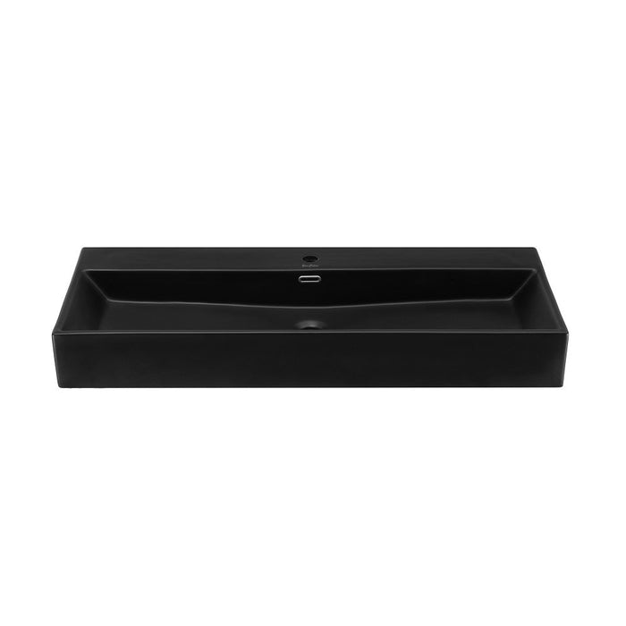 Swiss Madison Claire 40" Rectangle Wall-Mount Bathroom Sink in Matte Black - SM-WS335MB