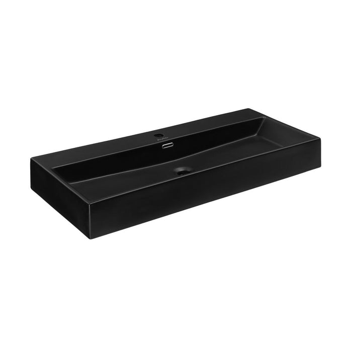 Swiss Madison Claire 40" Rectangle Wall-Mount Bathroom Sink in Matte Black - SM-WS335MB