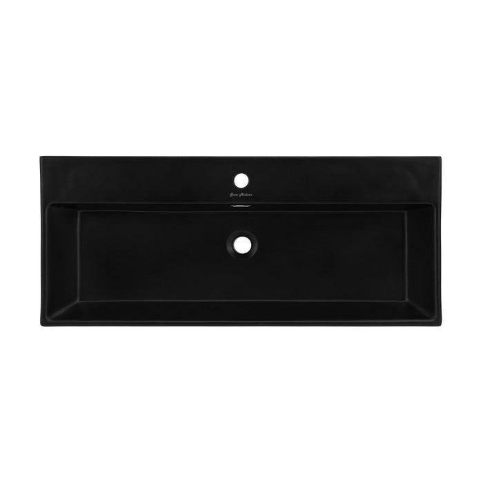 Swiss Madison Claire 40" Rectangle Wall-Mount Bathroom Sink in Matte Black - SM-WS335MB